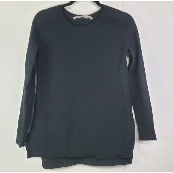 Athleta Sweaters - Athleta Women's XS Honeycomb Thermal Waffle Knit Sweater Black